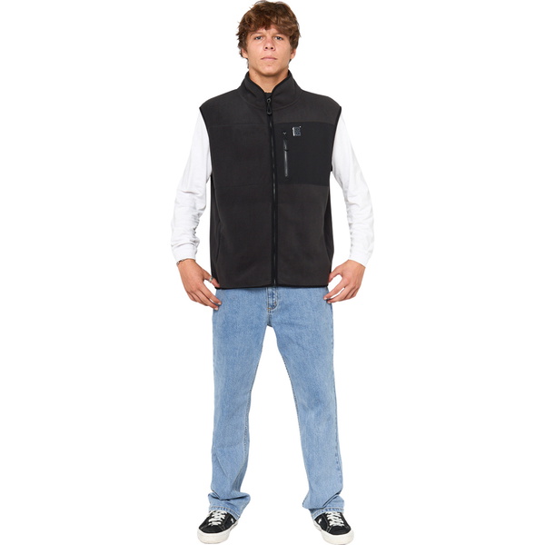 2025 Rip Curl Männer Search Polar Fleece Vest 09YMFL - Black